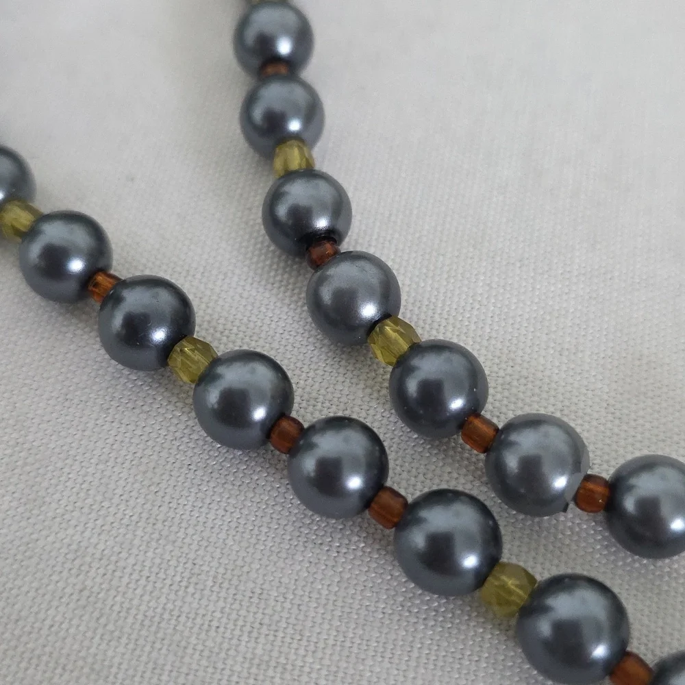 Natural Stone Hematite Necklace with Sun Pendant and Earrings Set